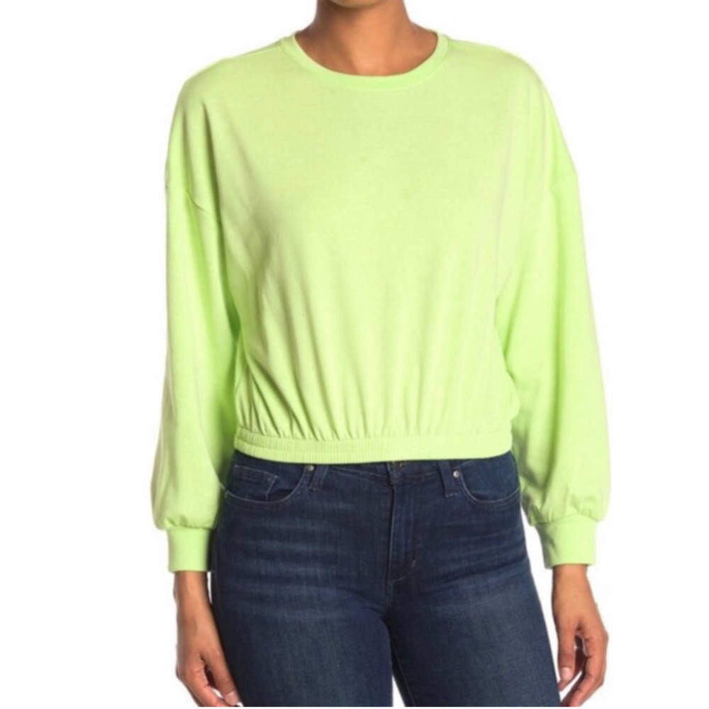 Elodie Women's Mint Green Elastic Hem Sweatshirt Small NWT